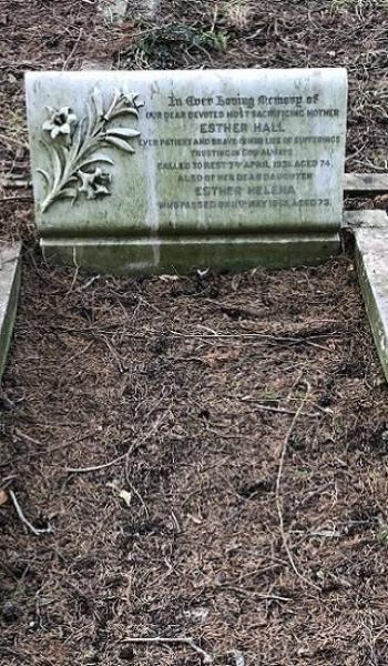 Esther Hall (buried 1955) headstone