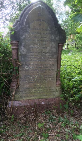 George Oakes (buried 1909) headstone