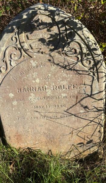 Image of headstone Hannah Rolfe