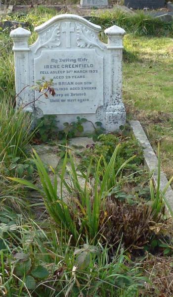 Irene Greenfield (buried 1932) headstone