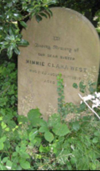 Minnie West (buried 1919) headstone