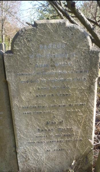 Headstone of Sarah Wiley